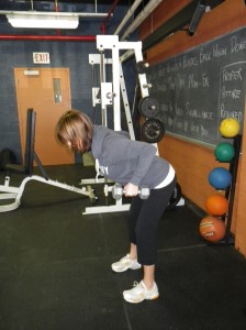 Bent over rows ending position