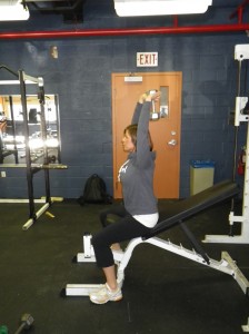 exercises for paddlers: Tricep extension starting position