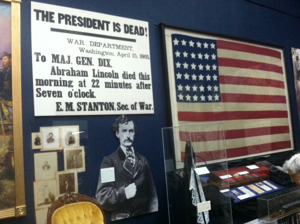 One of the dramatic displays at LMU's Lincoln Museum, a must-visit for historians. Note their Civil War memorabilia and dramatic images.