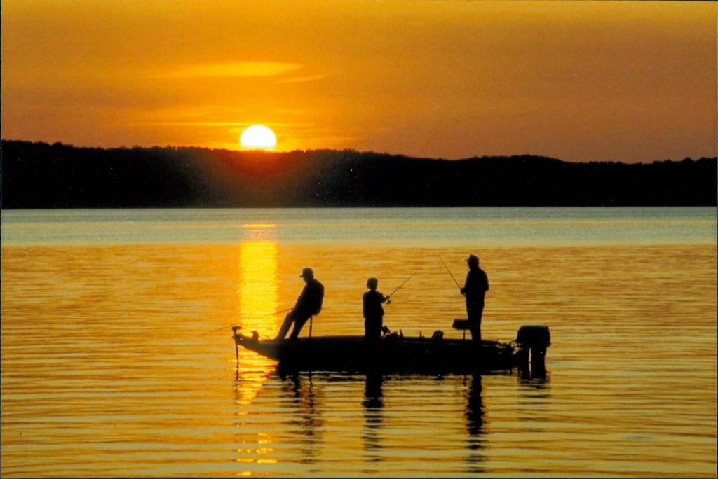 A fishing scene in the Atchafalaya Swamp Basin.