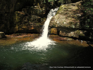 Blue Hole offers a refreshing pool to visit . . . and take a dip!