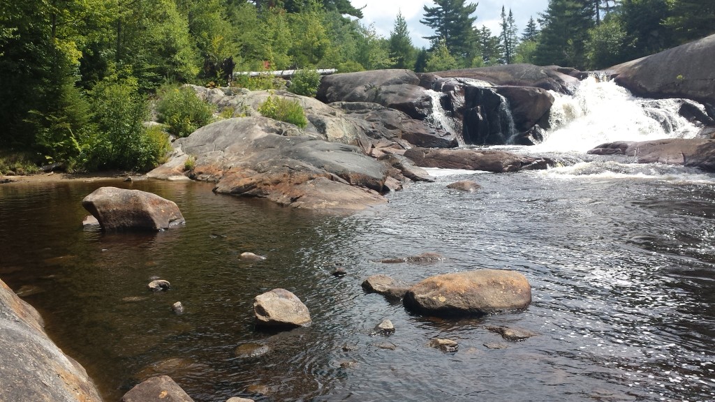 High Falls and the surrounding water on the Oswegatchie